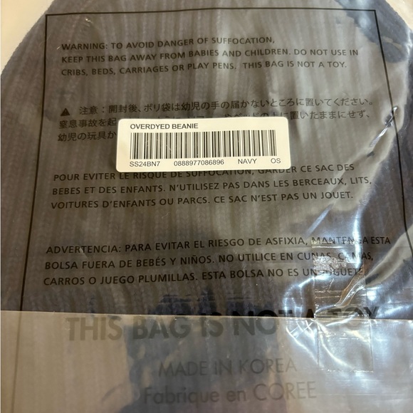 Supreme Overdyed Beanie Navy SS24 - Picture 4 of 4